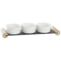Plateau de snacks Dkd Home Decor white black gres tableau noir 33 x 10 x 5,8 cm
