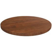 Maison Chic - Plateau De Table Dessus de table rond Marron foncé Ø30x1,5cm Chêne massif traité 68601