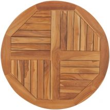 Bonnevie - Plateau De Table Plan de travail - Bois de teck solide Rond 2,5 cm 80 cm BV257639