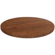 Bonnevie - Plateau De Table Plan de travail - rond Marron foncé Ø30x1,5cm Chêne massif traité BV870100