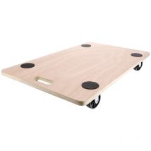 Rondy - Plateau de transport à roulette 200 kg - Bois de peuplier 75x45cm