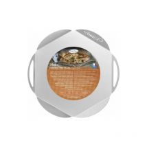 Gi.metal - Plateau en aluminium pour pizza maison diamètre cm.33 Design pétale Fabriqué en Italie Qualité professionnelle