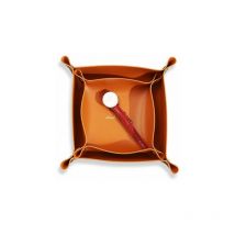 Plateau en Cuir de Différentes Tailles, Vide Poche en Cuir, Plateau Rectangulaire Classique en Cuir, Plateau de Rangement pour Monnaie, Clé,