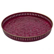 Bazardeluxe - Plateau en métal avec trépied en bambou Jali 60 cm