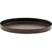 House Doctor - Plateau en métal Noir Mat avec effet rustique d. 30 cm