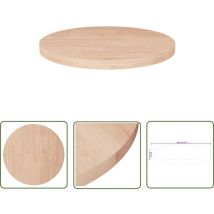 Maison Chic - Plateau et Dessus de table rond Ø50x2,5 cm Bois de chêne massif non traité 42873