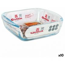 Quttin - Plateau de four 66603 1,1 l verre carré 1,1 l 19,7 x 16,8 x 5,6 cm (10 pièces)