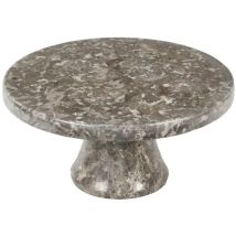 Meubletmoi - Plateau / Présentoir rond sur pied d. 25 cm en marbre gris - margaret