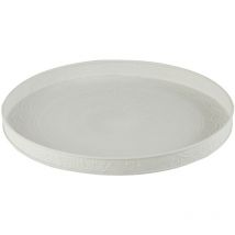 Decossima - Plateau rond en métal embossé blanc