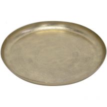 Plateau rond en aluminium doré Opjet Paris