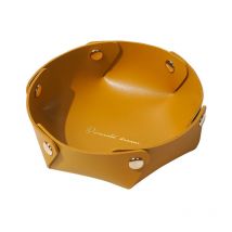 Plateau rond en cuir, plateau de rangement en cuir, plateau à bijoux en simili cuir, plateau de rangement pour pièces de monnaie pour clés, montres,