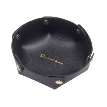 Plateau rond en cuir, plateau de rangement en cuir, plateau à bijoux en simili cuir, plateau de rangement pour pièces de monnaie pour clés, montres,