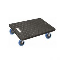 Plateau roulant de manutention 600x400 XTREME 4x pivotantes caoutchouc EASYROLL BLEU - 450 Kg