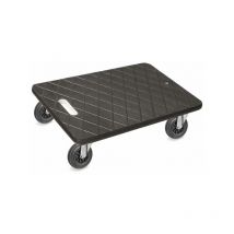 Plateau roulant de manutention 600x400 XTREME 4x pivotantes caoutchouc NOIR - 200 Kg