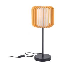 Forlight - Viva sobremesa en negro y madera clara para bombilla E27