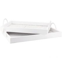 Aubry Gaspard - Plateaux en bambou et bois s (Lot de 2)