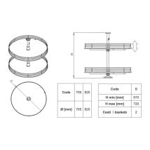 Tourniquet rond - Décor : Anthracite - Diamètre : 820 mm - Pour caisson : 900 x 900 mm Inoxa industrie