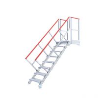 Escalier industriel 10 marches - Hauteur à franchir 2.20m - Inclinaison 45° - Double main-courante - 22210610/2MC