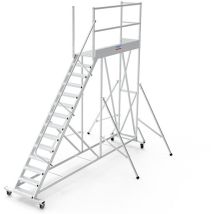 Plateforme roulante 11 marches - Hauteur max. de travail 4.20m - PTF211D-RS