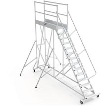 Plateforme roulante 14 marches - Hauteur max. de travail 4.80m - PTF214-GD