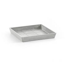Platillo Cuadrado 25 Blanco Gris - 22 x 22 x h. 2,6 cm Ecopots