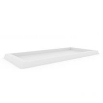 Tekcnoplast - Platillo rectangular de resina 108,5x49 para maceta mod. Matera Blanco