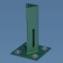 Platine piquet acier galvanisé plastifié à visser vert, H. 15 cm x section 100 x 10