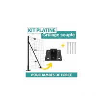 Cloture&jardin - Kit Platine pour Jambe de Force + 4 vis béton - Gris