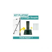 Cloture&jardin - Kit Platine pour Piquet t + 4 vis béton - Vert