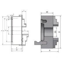 Bison - Plato de 4 garras ø 200 mm din 6350 A2-5