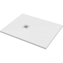 Ponsi - Plato de ducha 80x100 cm color blanco efecto piedra Ercos Stone BPMAROSTON8010 Blanco mate