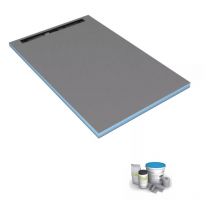 Wedi - Receveur de douche à carreler 120 x 90 cm Fundo Riolito Neo + Kit d'étanchéité