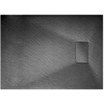 Idralite - Plato de ducha antracita efecto piedra rectangular mod. Strong 70x100 cm