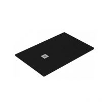 Tegler - Plato de ducha Ardesia extraplano y antideslizante gel coat negro Valvula incluida 90X090 Ral 9005 - Negro