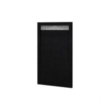 Tegler - Plato de ducha con semi-marco modelo Bidai Textura pizarra. negro, Valvula incluida 80X160 Ral 9005 - Negro