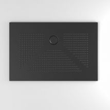 Kiamami Valentina - Plato De Ducha De Cerámica Negro Mate Fino 3Cm 100X80 Delfino