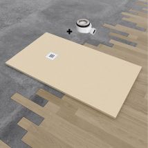 Platos De Ducha Y Mamparas - Plato de ducha de resina deluxe extraplano 80x120 cm Beige