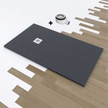 Platos De Ducha Y Mamparas - Plato de ducha de resina deluxe extraplano 70x130 cm Gris Oscuro