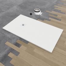 Receveur de douche deluxe extra-plat 100x110 cm Blanc
