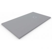 Plato de ducha de Resina Extraplano ALLSTONE - Todas las medidas - 6 colores - Válvula y rejilla de regalo - Gris Cemento Ral. 7037 80X120 CM