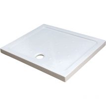 Ondee - Plato de ducha meri - relieves antideslizantes - Gres - Blanco - 80x100x6,5cm