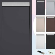 Soulbath - Duschwanne – Harz – Gelcoat – Glatte/stein-textur – Rutschfest – Farbe Anthrazit 160x80 Extra Flach 3 Cm Inox-abdeckung