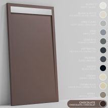 Duschwanne – Harz – Gelcoat – Glatte/stein-textur – Rutschfest – Farbe Schokolade - 200x80 Extra Flach 3 Cm Inox-abdeckung - Soulbath