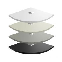 GME - Plato de Ducha Extraplano Semicircular Textura Pizarra Ardesia Beige Medida: 80x80