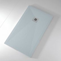 Plato de ducha pizarra onda ceniza 80x120 cm rejilla inox