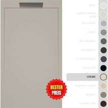 Duschwanne – Harz – Gelcoat – Glatte/stein-textur – Creme – Rutschfest- 170x70 Extra Flach 3 Cm – Elegantes Design - Soulbath