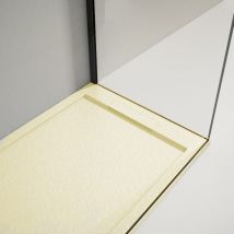 Plato de ducha resina LUX CREMA 90x100cm rejilla color