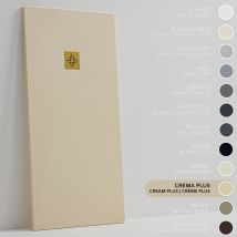 Soulhome Duschwanne - Mineralguss & Gel Coat - Stein-struktur - Rutschfest - Intensive Creme - 130x70- Extraflach 3cm - Inklusive Ablassventil - 
