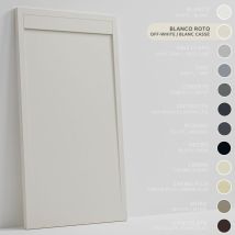 Soulhome Duschwanne - Mineralguss & Gel Coat - Stein-struktur - Rutschfest - Cremeweiß - 150x70- Extraflach 3cm - Inklusive Ablassventil - 