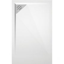 Mirlo - Plato de ducha resina trinity blanco 70x90 cm Rejilla Izquierda